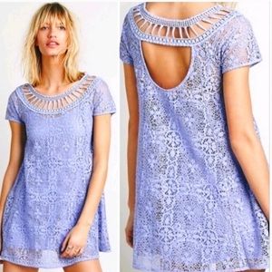 FREE PEOPLE PURPLE EYELET LACE DRESS